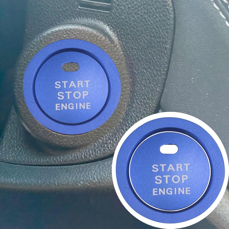 HDUFC 5pcs for Subaru Crosstrek/Impreza 2024 2025, Forester 2025, Legacy Outback 2020-2025, WRX, Ascent Volume Adjustment Knob, Mirror Knob Cover, Start Button Cover/Ring (Blue) - Image 2